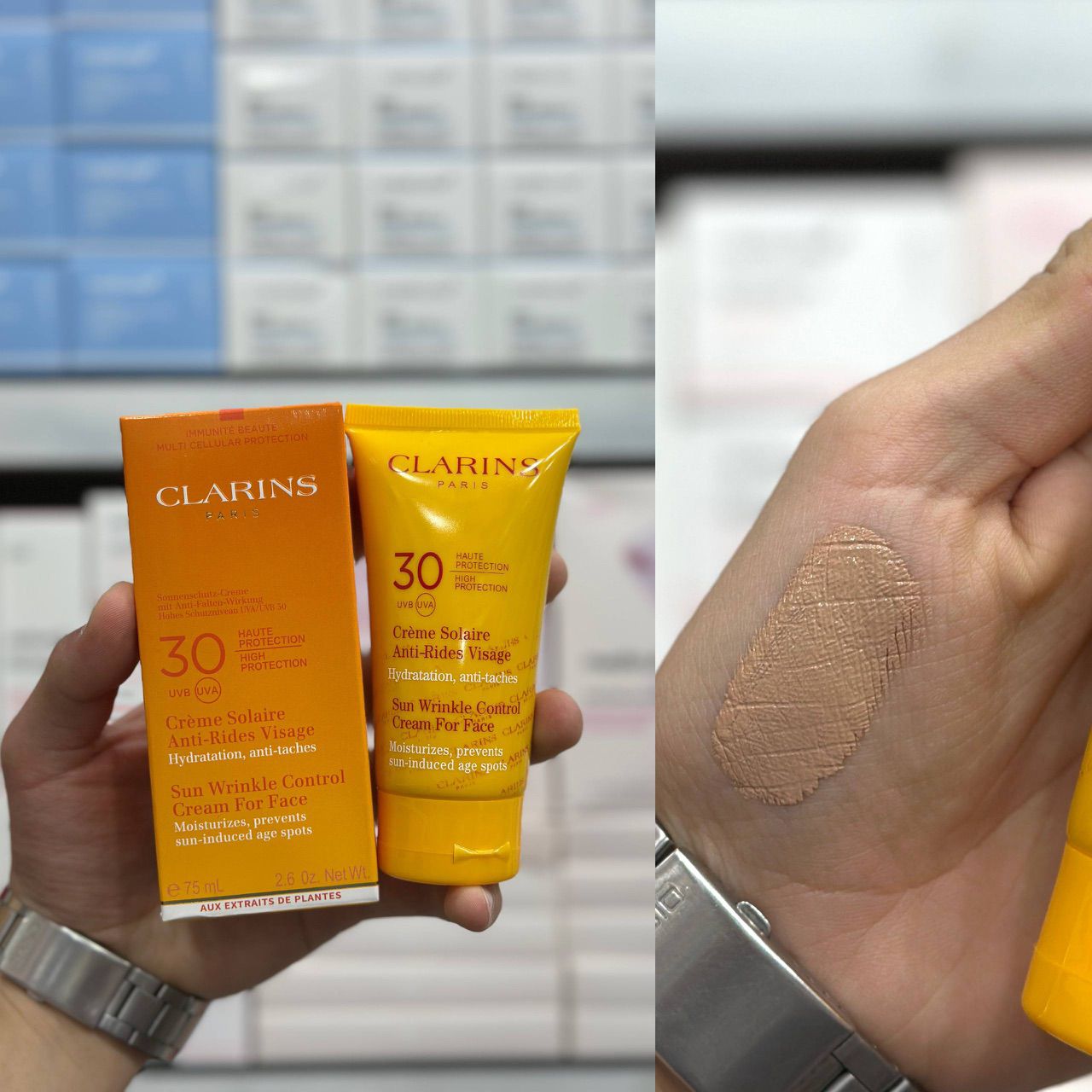 ضد آفتاب کلارنس CLARINS کرم پودری حجم ۱۰۰ میل کیفیت عالی