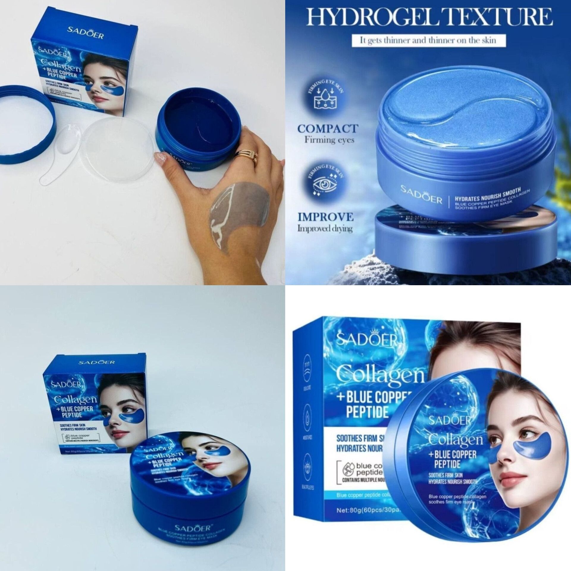 پچ زیر چشم کاسه ای مس آبی|SADOER  کد 99037  • وزن : 80g