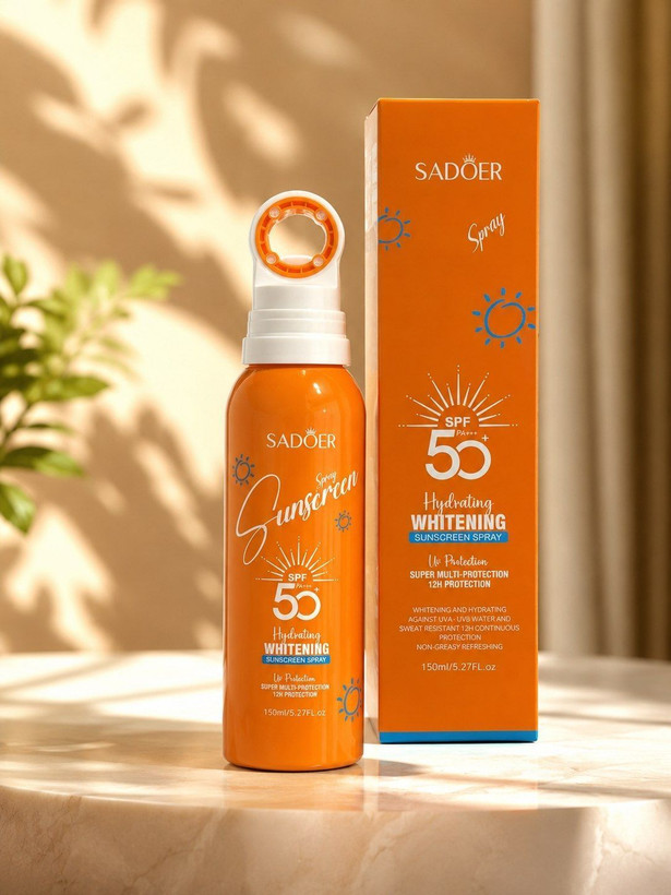 اسپری ضد آفتاب سادور تمام نارنجی کیفیت عالی SPF50 اورجینال متفاوت با نمونه های بی کیفیت