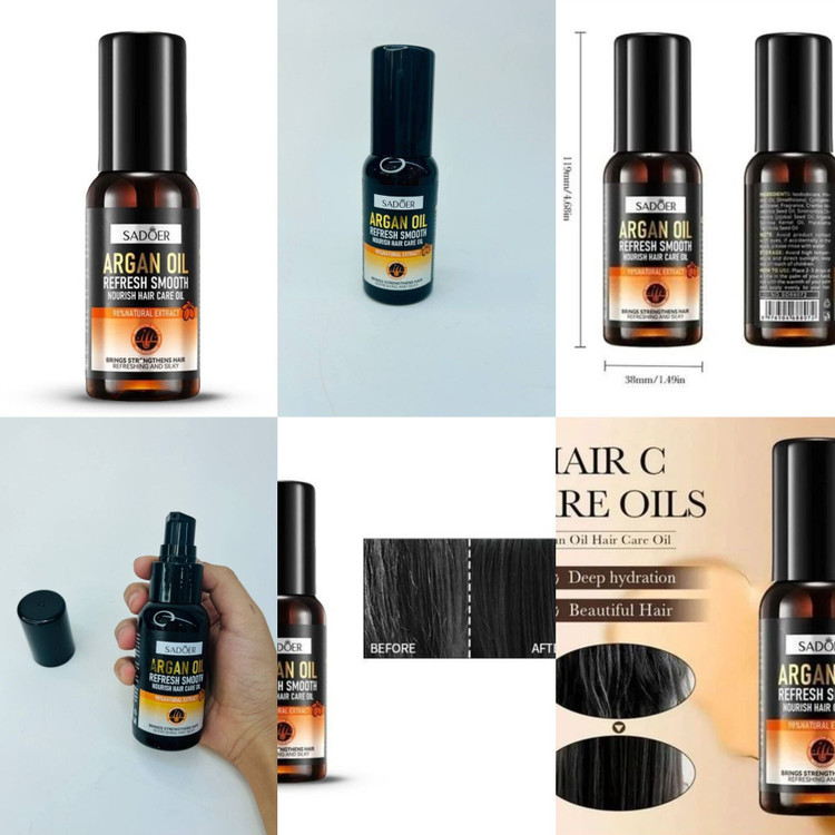 روغن مو آرگان سادور• حجم : 60ml • نرم کننده قوی و ضد موخوره • براق کننده مو و مرطوب کننده مو • بهبود مو های آسیب دیده و خشک • حاوی روغن آرگان • ترمیم و مرطوب سازی موهای شکننده ، آسیب دیده ، درهم پیچیده و موخوره • محافظت مو در برابر اشعه ماورای بنفش • ایجاد کننده ی محیط مناسب برای رشد موها •