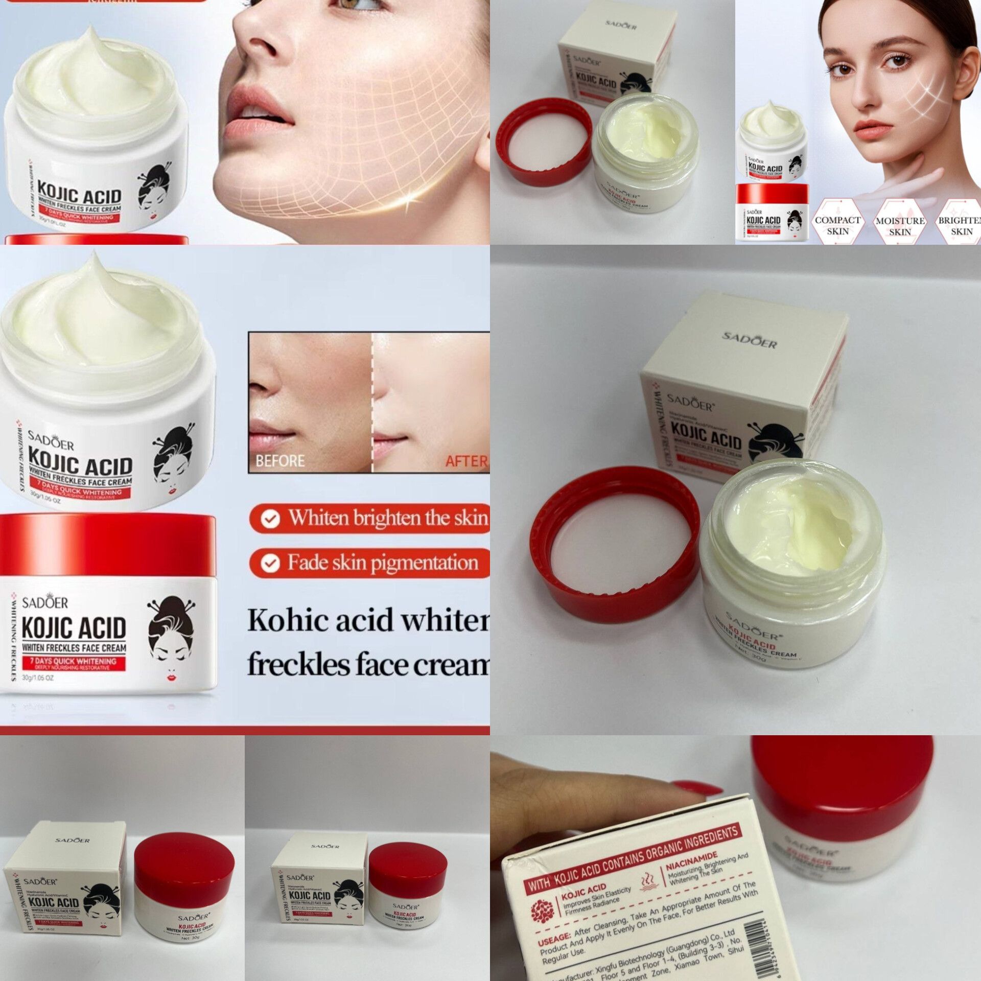 کرم ضدلک وکک مک کوجیک اسید سادور• حجم:30g • مناسب انواع پوست • بدون پارابن  • دارای کوجیک اسید،ویتامینC، نیاسینامید و عصاره آلوئه ورا  • روشن کننده و یکدست کردن پوست  • مرطوب کننده قوی پوست  • فرمالاسیون سبک و غیر چرب  •( انقضا:2029/01/06 )
