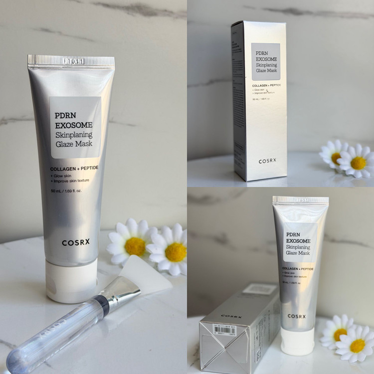 ماسک تیوپی کوزارکس + براش مخصوص COSRX PDRN EXOSOME Skinplaning Glaze Mask حاوی PDRN، اگزوزوم، کلاژن و پپتاید کمک به آبرسانی و حفظ رطوبت پوست کمک به شفافیت و درخشندگی پوست کمک به صاف و یکدست شدن بافت پوست کمک به شادابتر و نرمتر دیده شدن پوست دارای براش مخصوص برای پخش یکنواخت و راحت ماسک حدود ۱۵ تا ۲۰ دقیقه روی پوست بماند و سپس بهآرامی جدا شود.مناسب برای پوستهای کدر، خسته و کمآب حجم 50 ml
